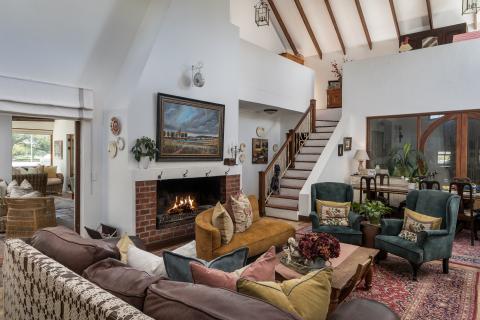 Living area with fireplaces